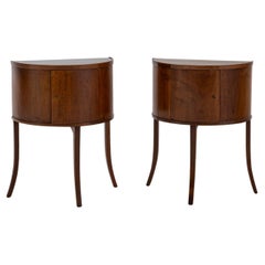 Pair of Demilune Bedside Tables, Italy around 1940