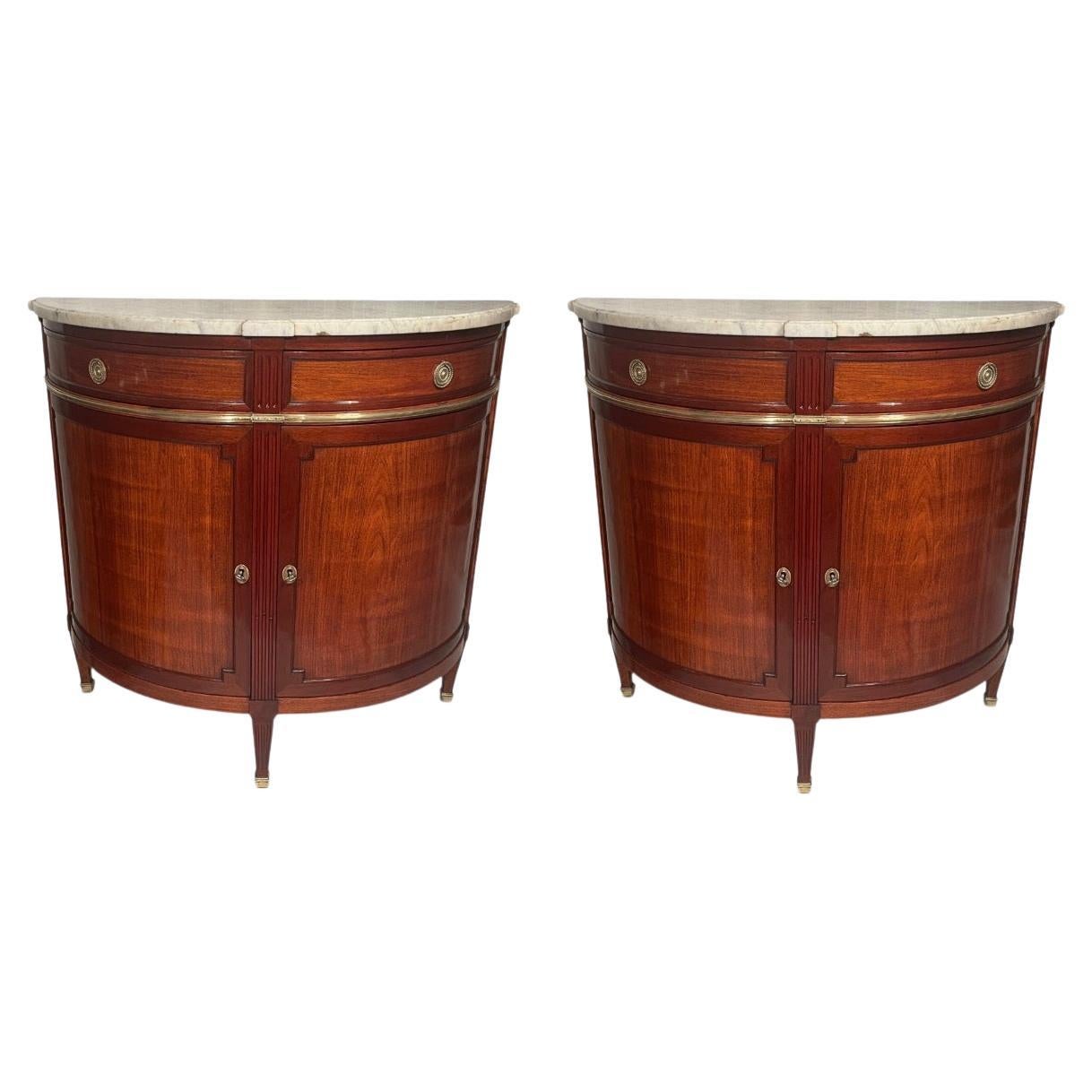 Pair of Demilune Cabinets, France 1800