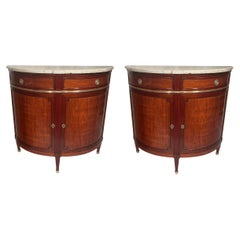 Antique Pair of Demilune Cabinets, France 1800