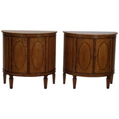 Pair of Demilune Console Cabinets