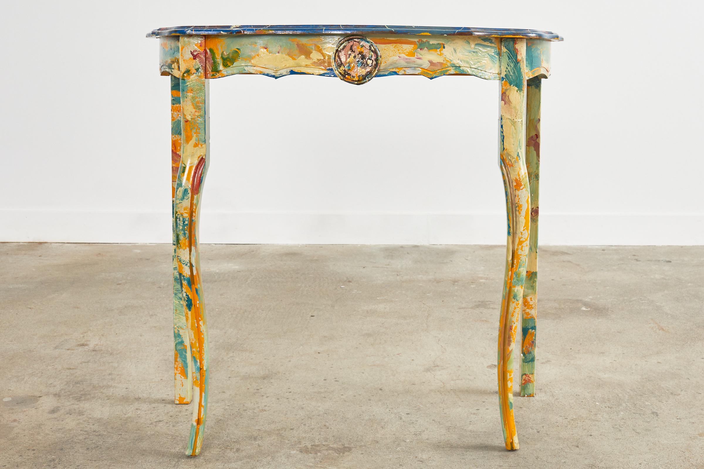 Pair of Demilunes or Center Table Painted by Ira Yeager 7
