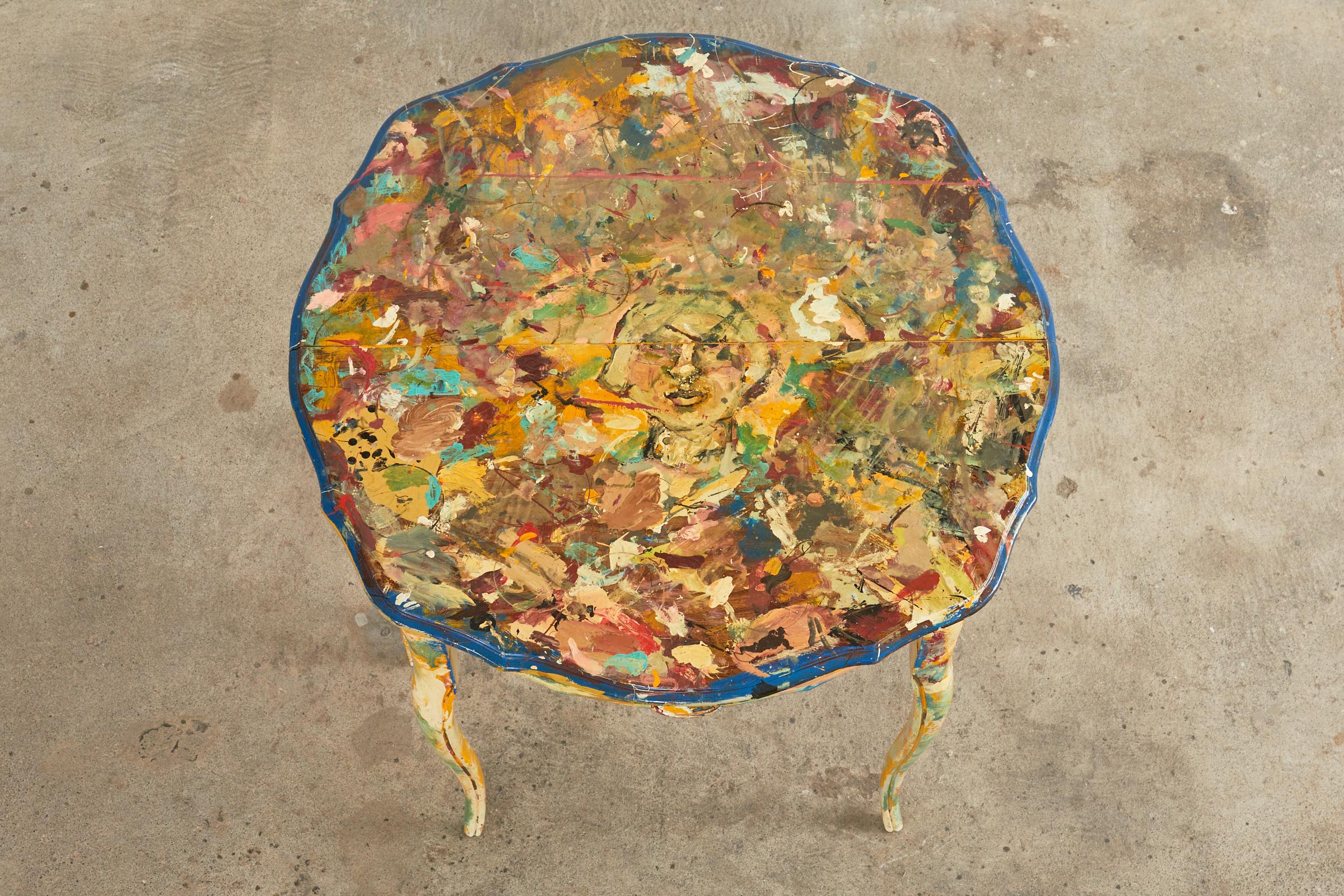American Pair of Demilunes or Center Table Painted by Ira Yeager For Sale