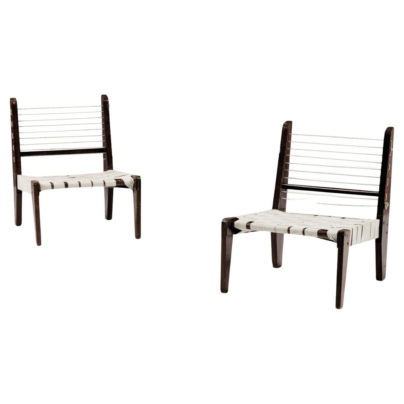 Paire de chaises montables PJ-SI-08-A de Pierre Jeanneret