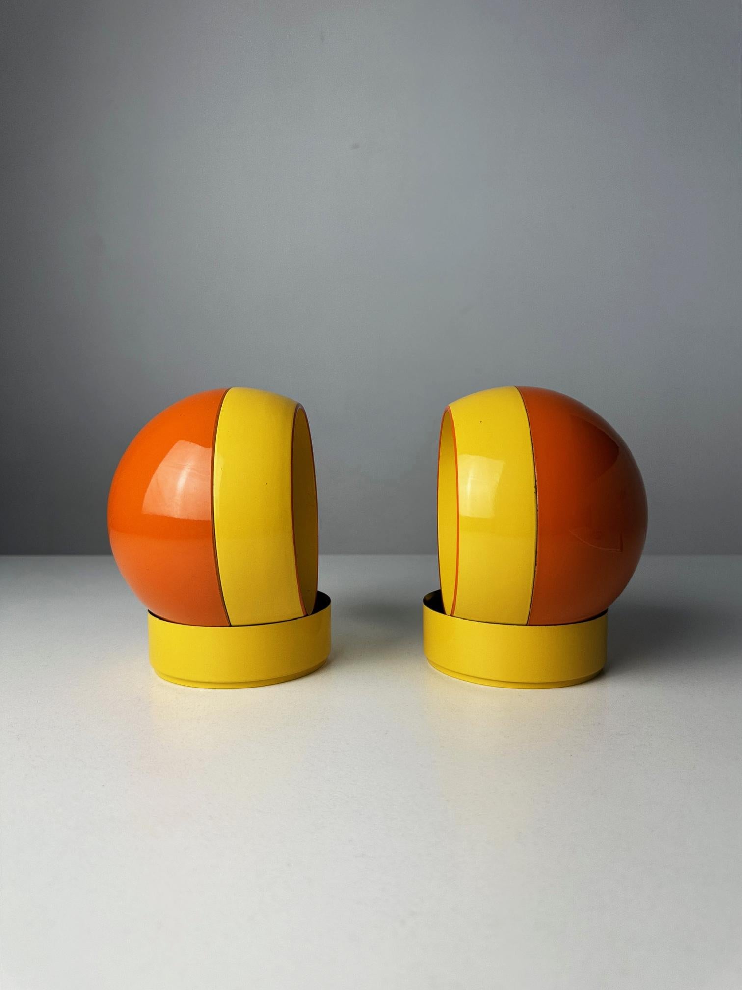Pair of Dennie-O space age mirrors with hidden storage 70's 3