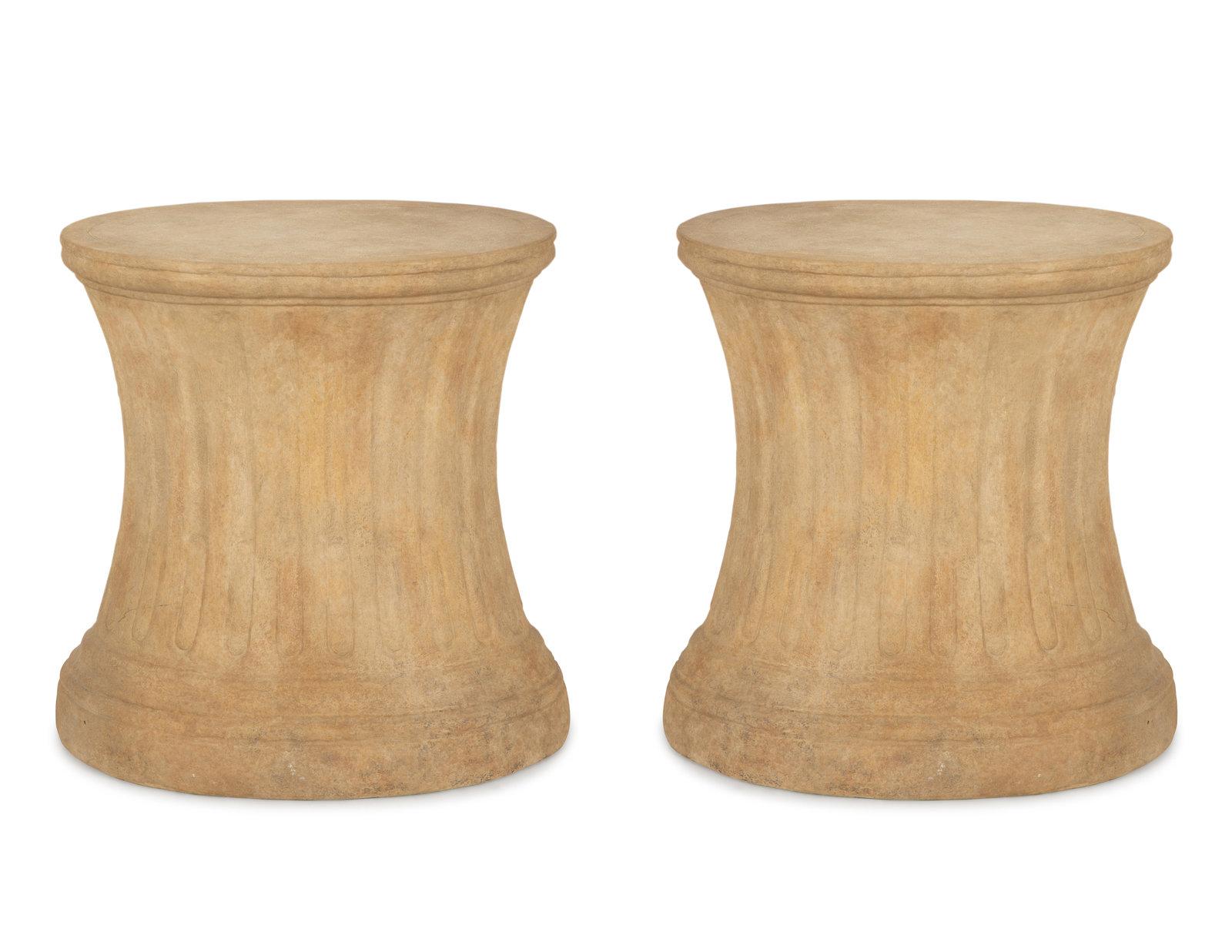 Contemporary Pair of Dennis and Leen Cast Stone Pedestals  For Sale