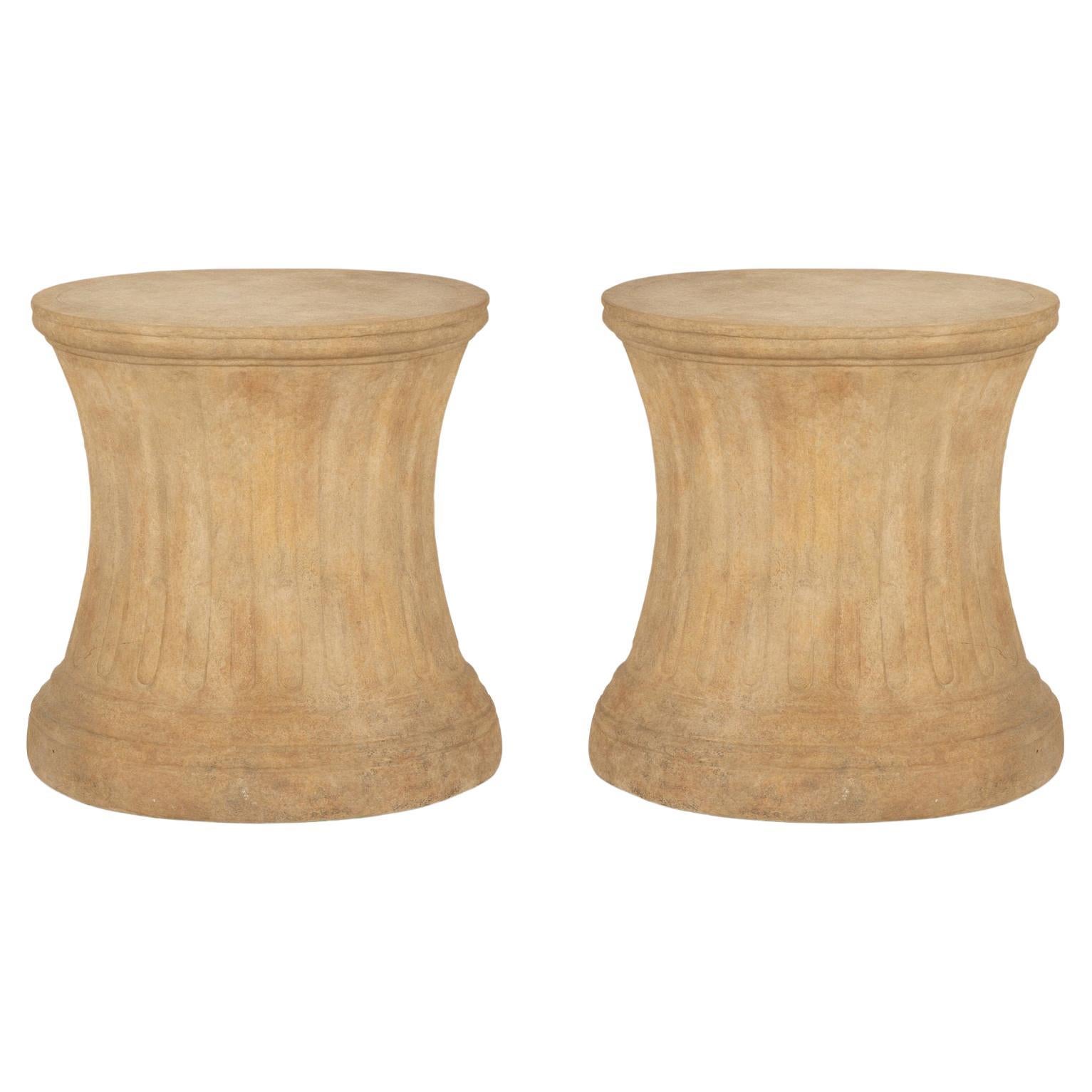 Pair of Dennis and Leen Cast Stone Pedestals  For Sale