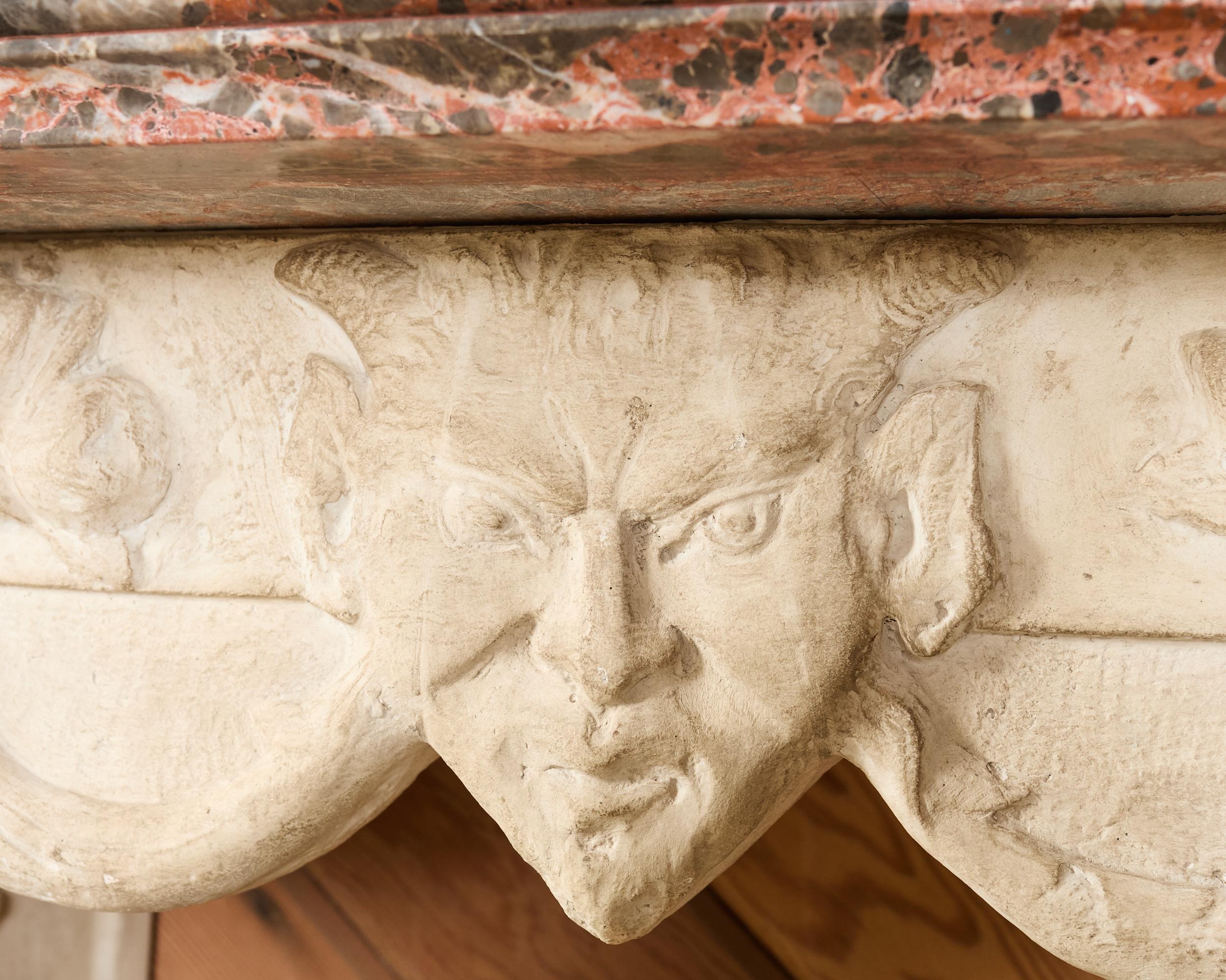 Pair of Dennis and Leen Hadrian Stone Marble Top Wall Consoles en vente 9