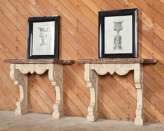 Coppia di console da parete con piano in marmo di Dennis & Leen Hadrian Stone