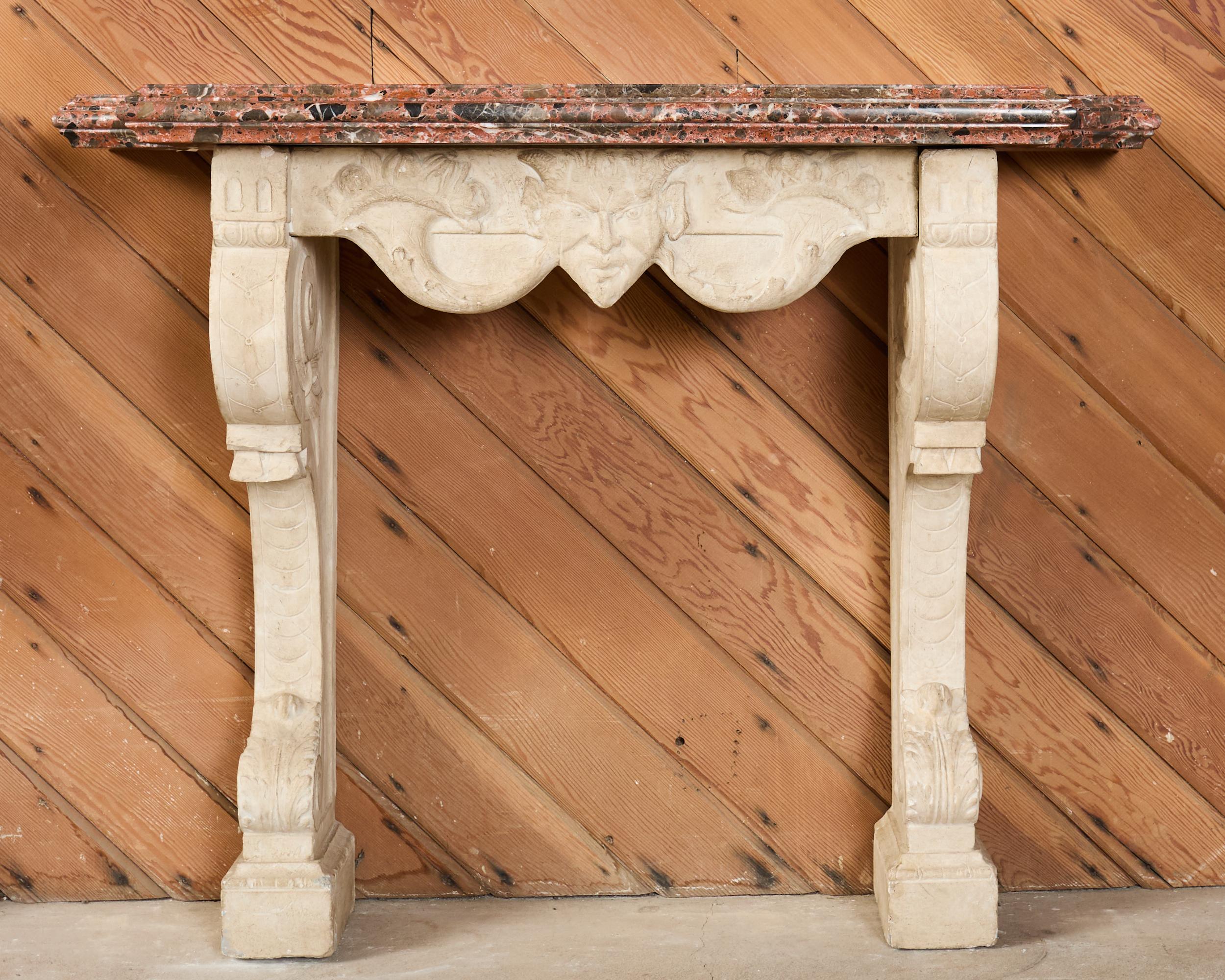 Pair of Dennis and Leen Hadrian Stone Marble Top Wall Consoles Abîmé - En vente à Rio Vista, CA