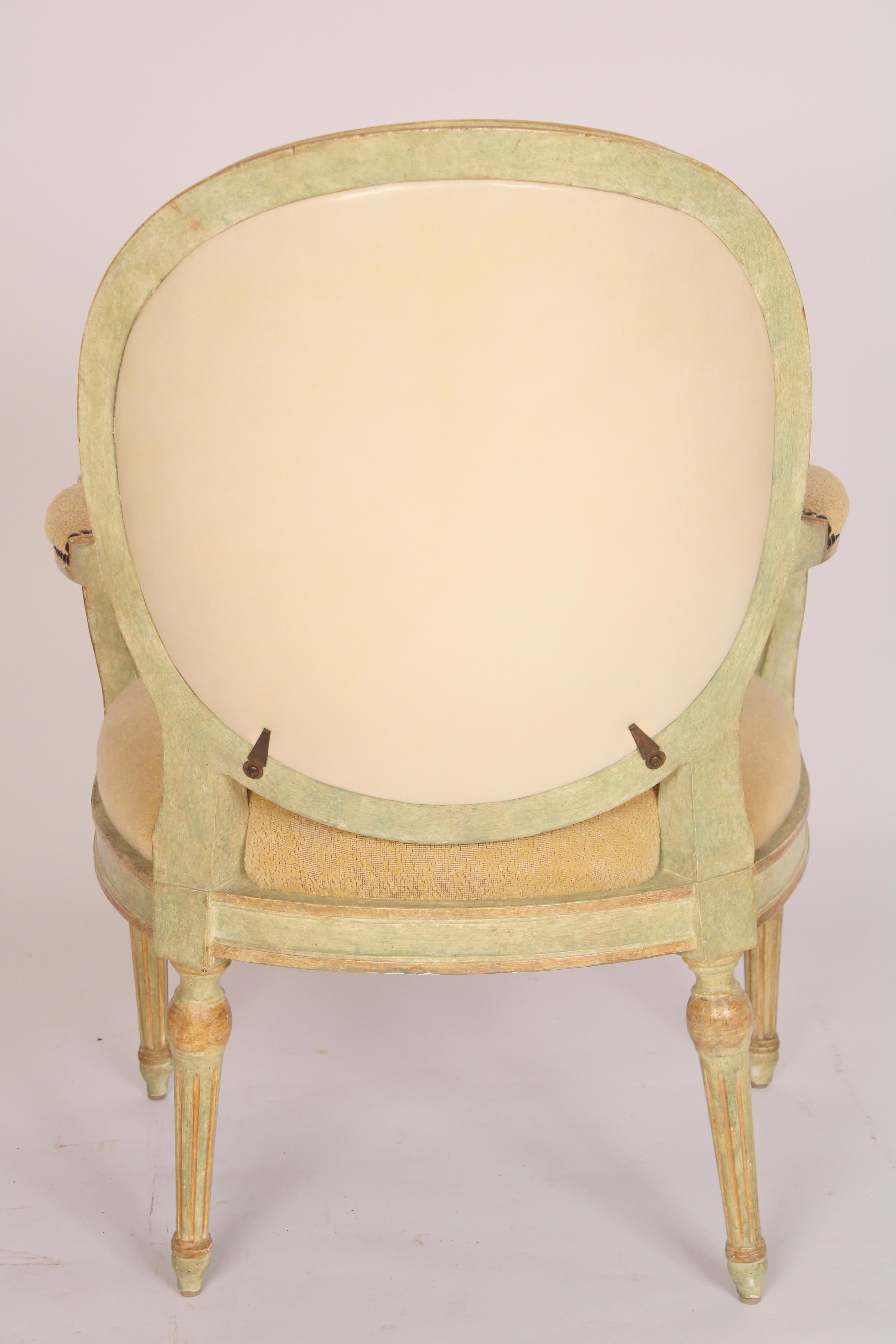 Louis XVI Pair of Dennis and Leen Neoclassical Style Painted Armchairs For Sale