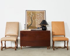 Pair of Dennis & Leen Louis XIV Os de Mouton Hall Chairs