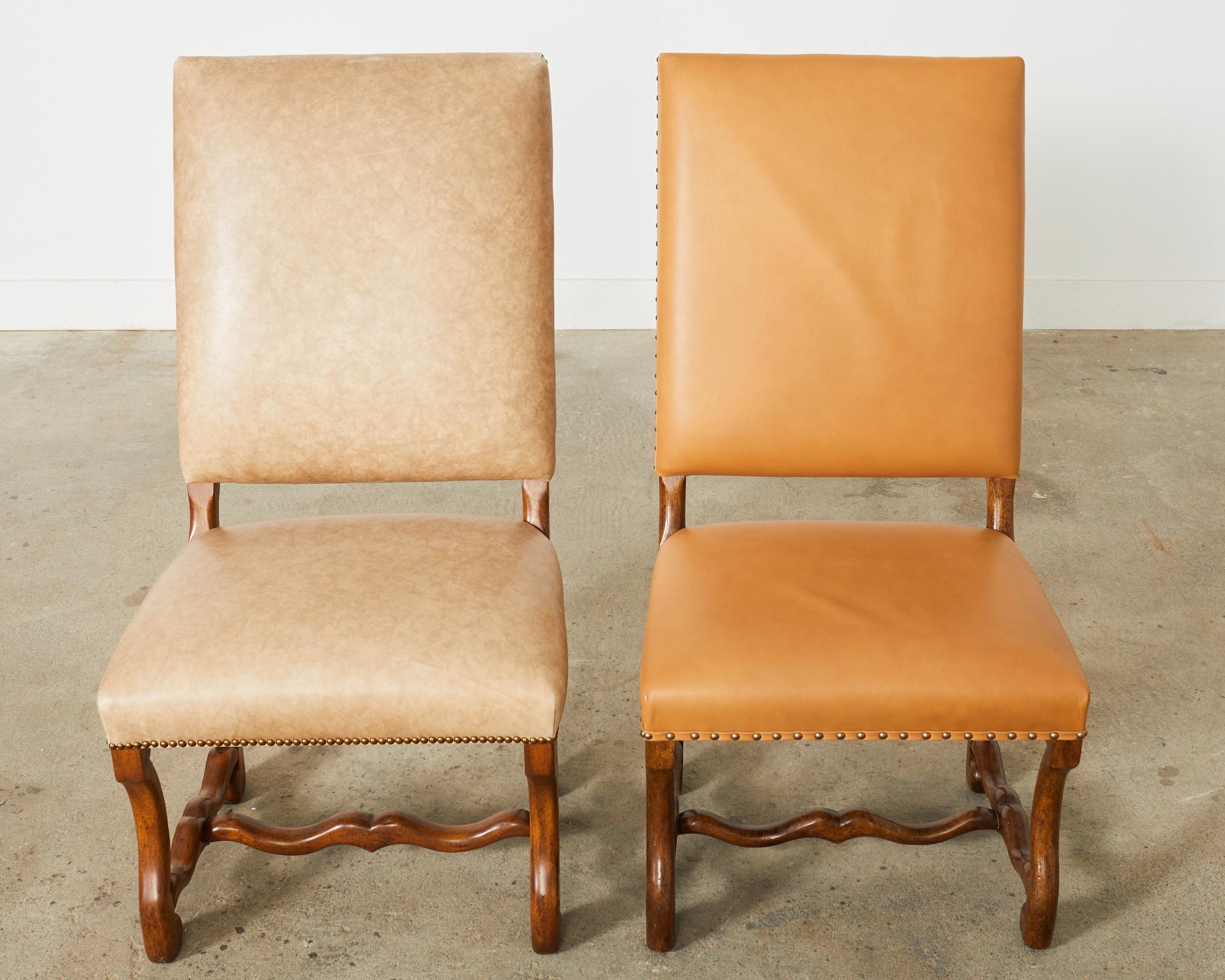 Pair of Dennis & Leen Louis XIV Os de Mouton Hall Chairs In Good Condition For Sale In Rio Vista, CA