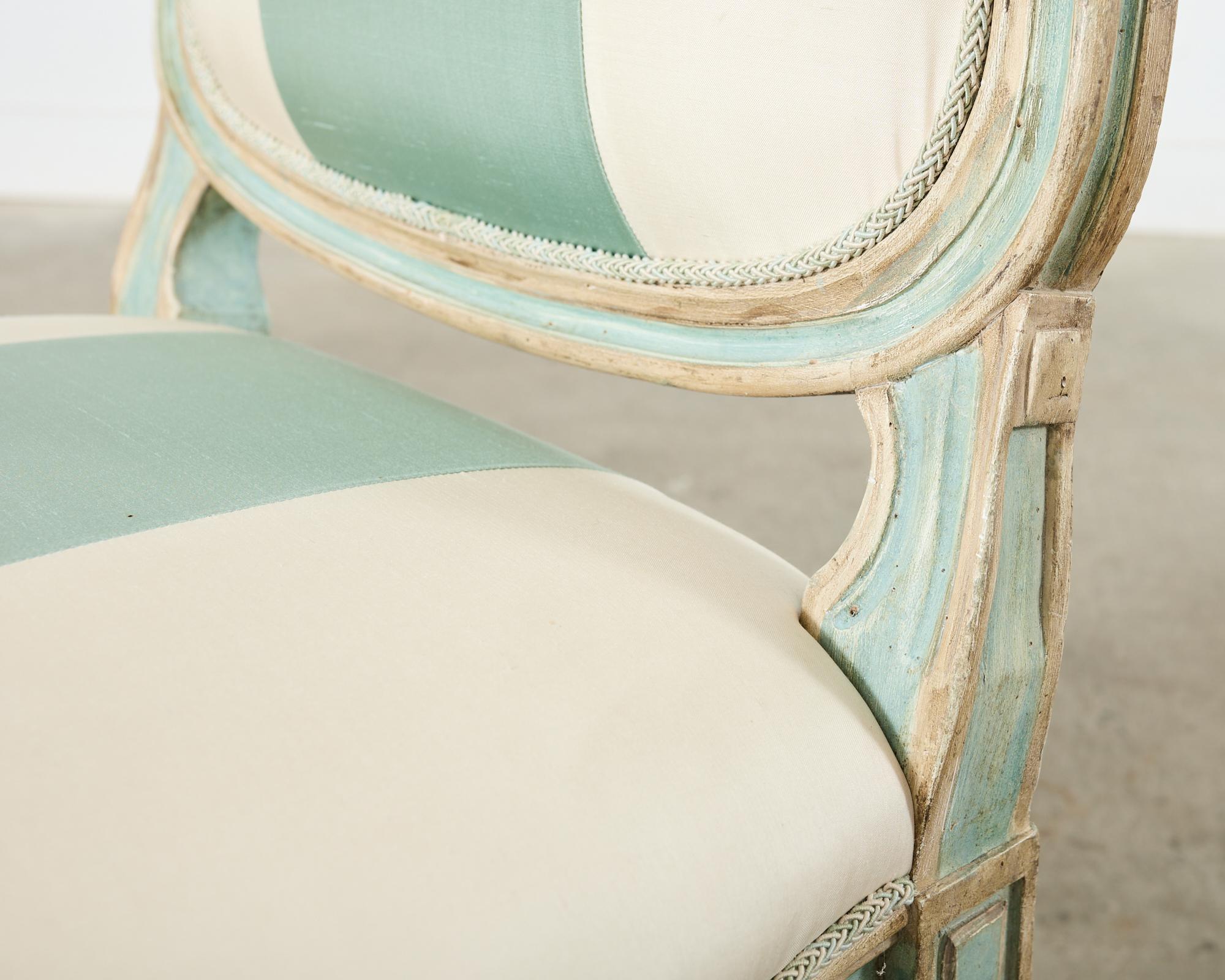 Pair of Dennis & Leen Louis XVI Style Painted Dining Chairs  For Sale 6