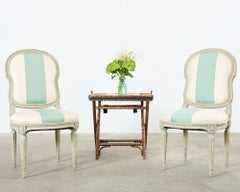 Pair of Dennis & Leen Louis XVI Style Painted Dining Chairs