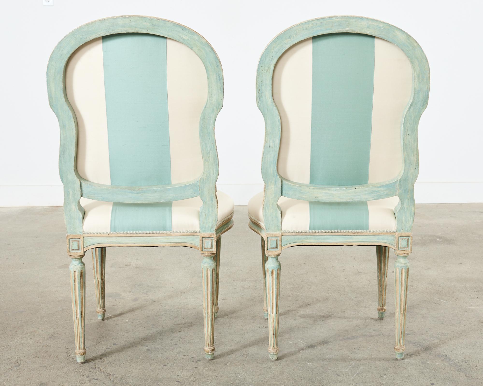 Pair of Dennis & Leen Louis XVI Style Painted Dining Chairs  For Sale 13