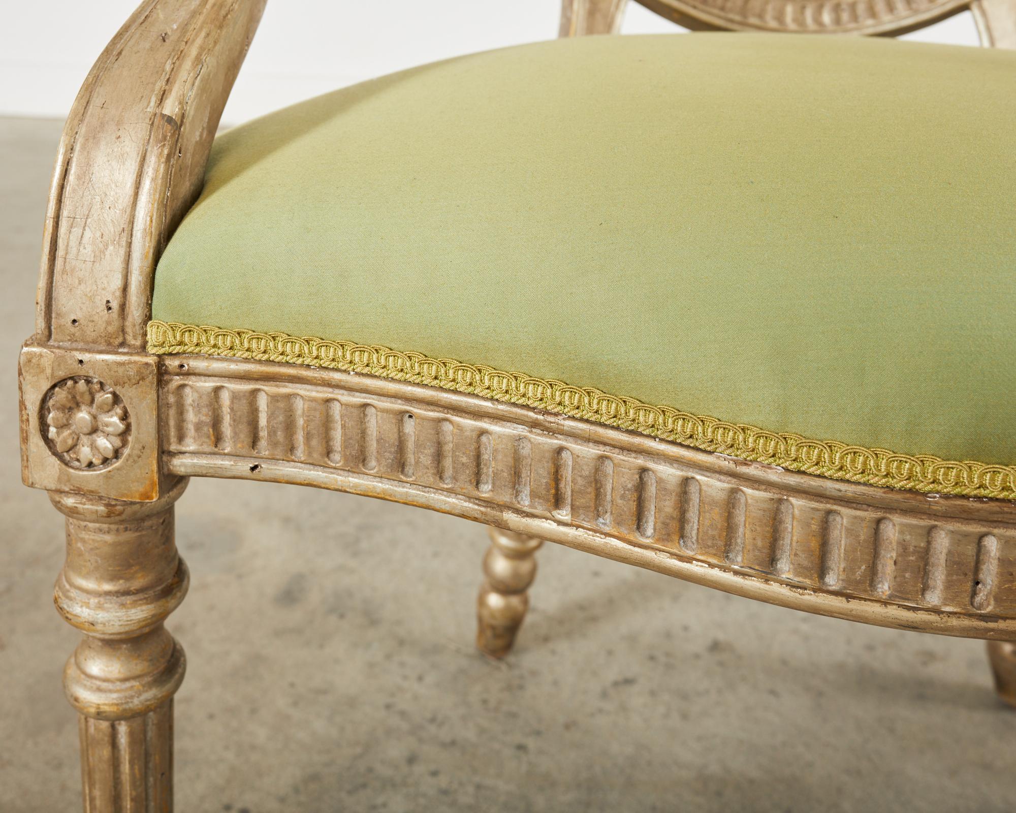 Pair of Dennis & Leen Silver Gilt Louis XVI Style Armchairs  8