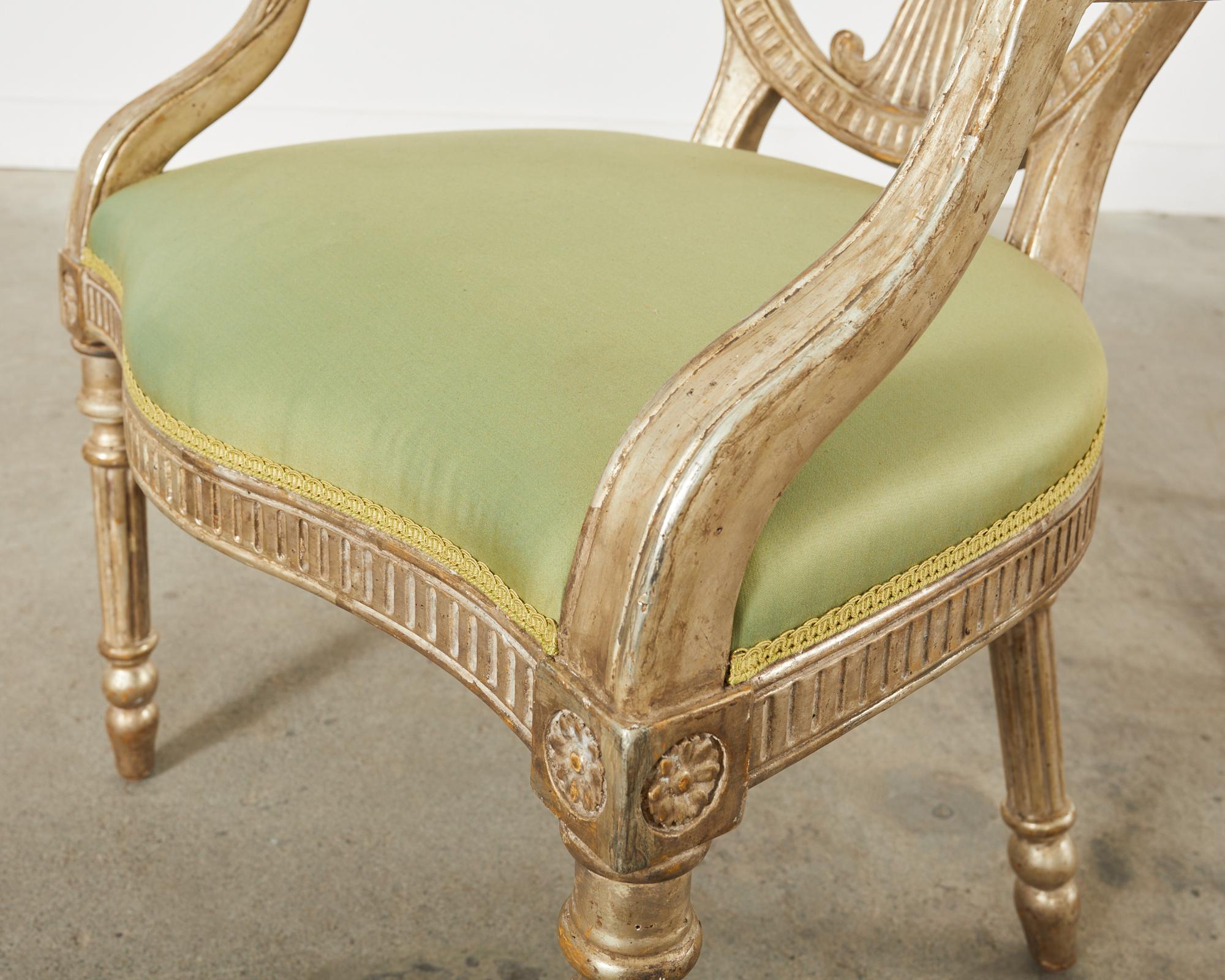 Pair of Dennis & Leen Silver Gilt Louis XVI Style Armchairs  11