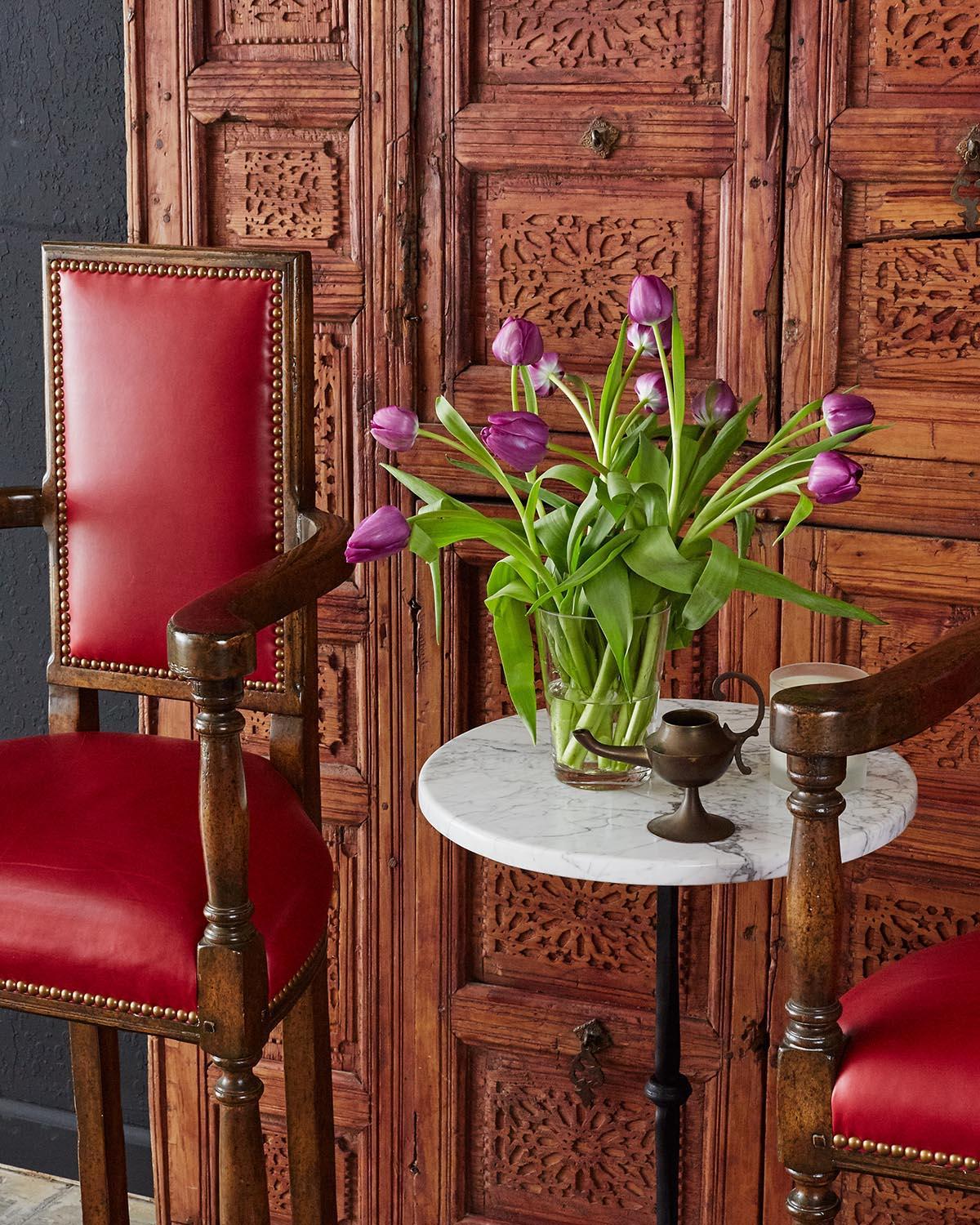 Pair of Dennis Leen Walnut and Leather Bar Stools 2