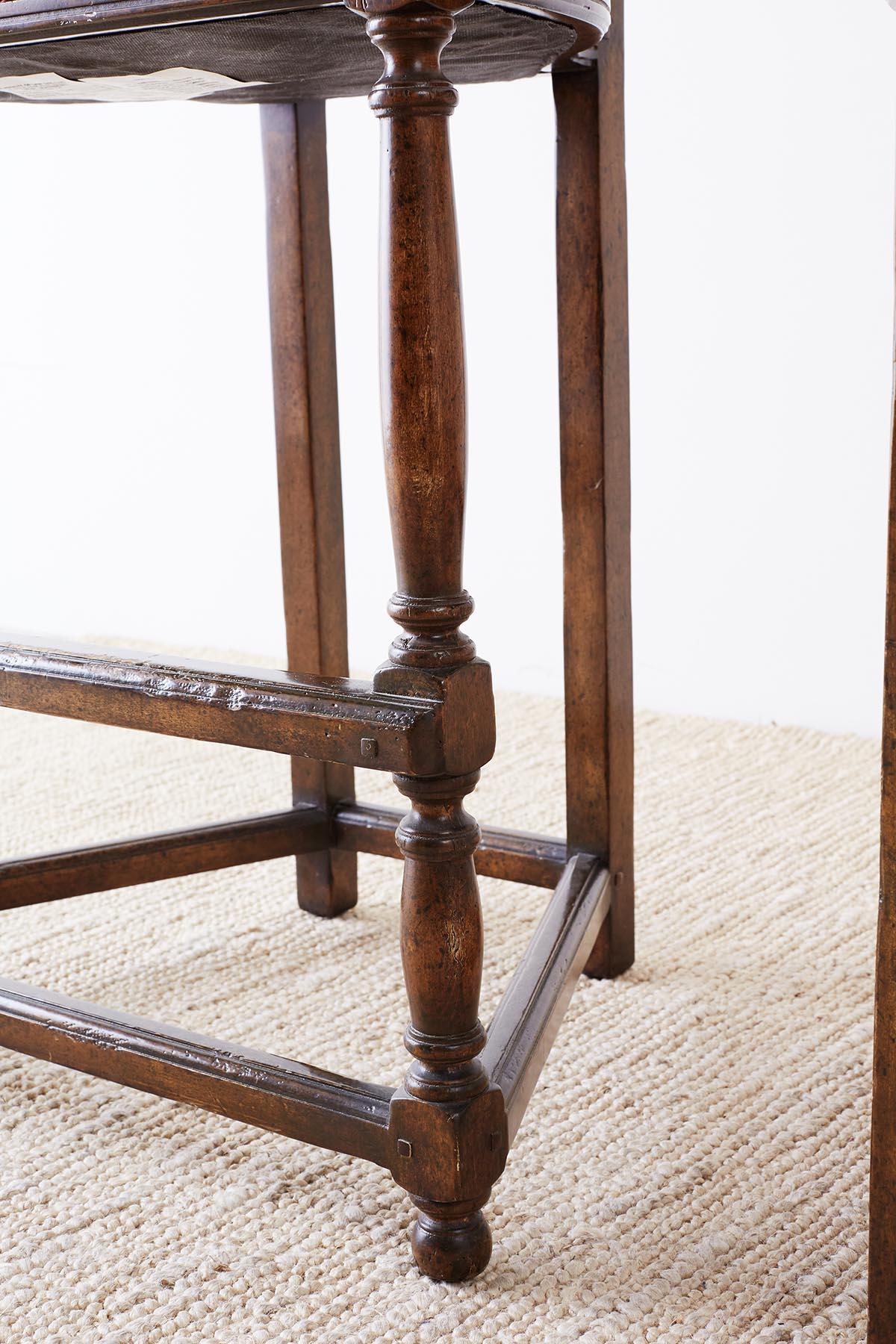 Pair of Dennis Leen Walnut and Leather Bar Stools 10