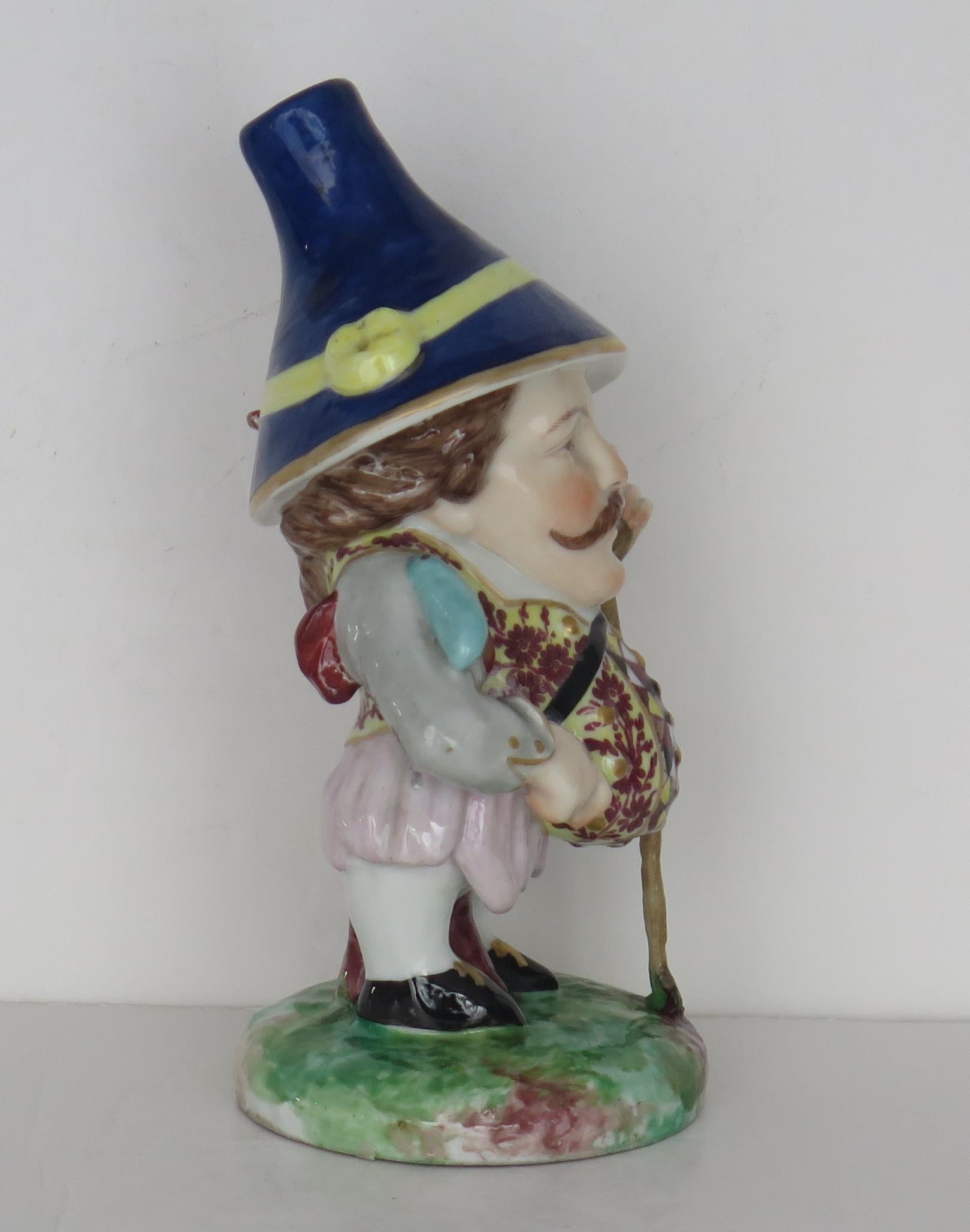 Pair of Derby Mansion House Dwarf Figures porcelain, 19th Century In Good Condition For Sale In Lincoln, Lincolnshire