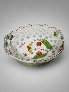 Pair of Derby "Moth Painter" Reticulated Porcelain Baskets C. 1758–1765