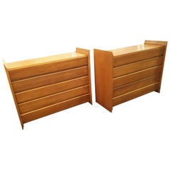 Pair of Dresser, Oakwood, circa 1950, Italy