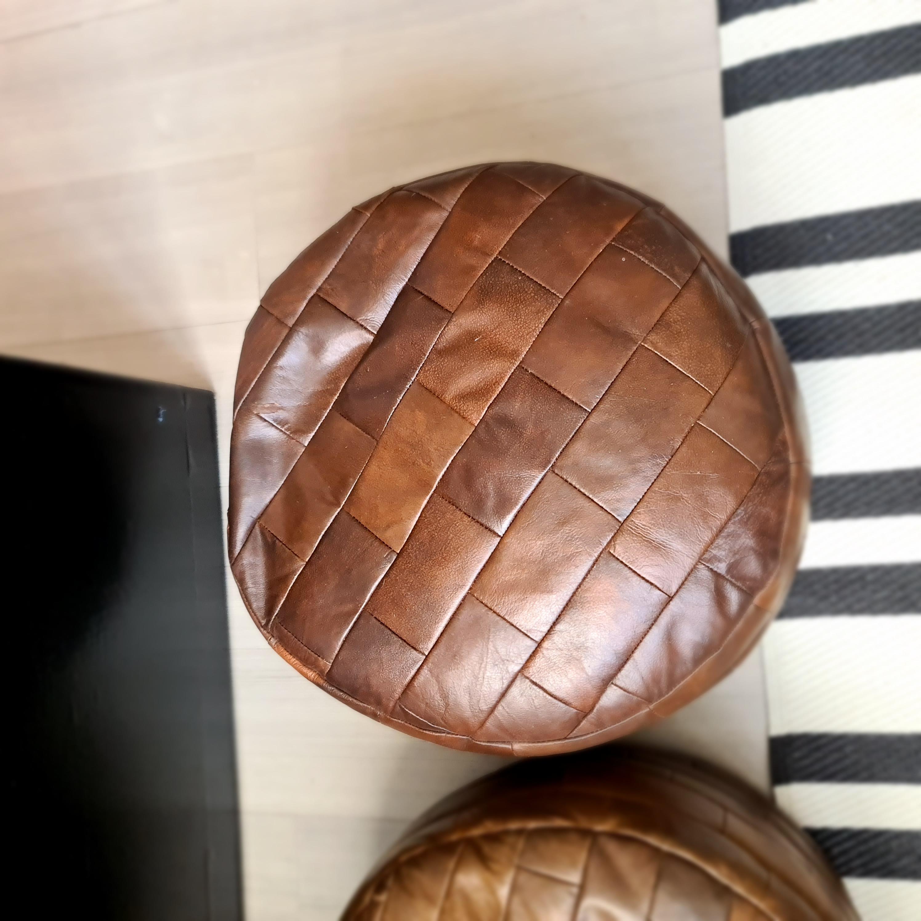 Desede patchwork ottomans circa 1960 In Good Condition In TARBES, FR