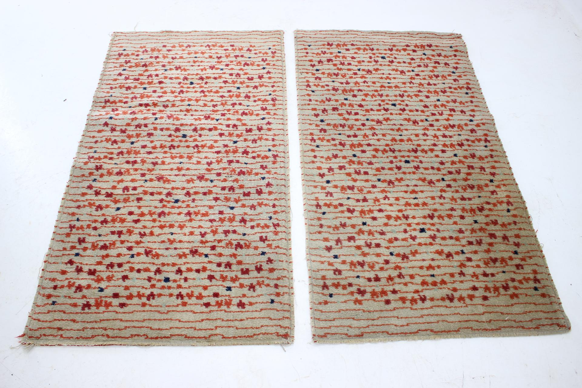 Czech Pair of Design Abstract Modernist Carpets / Rugs, 1960s For Sale