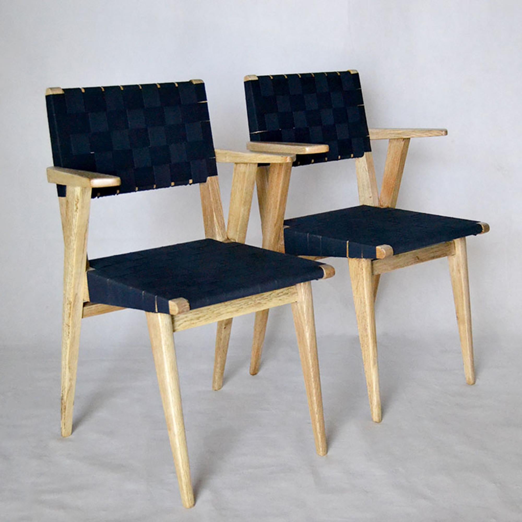 Mid-20th Century Pair of Design Armchairs by Jens Risom in Oakwood, United States, 1950s For Sale