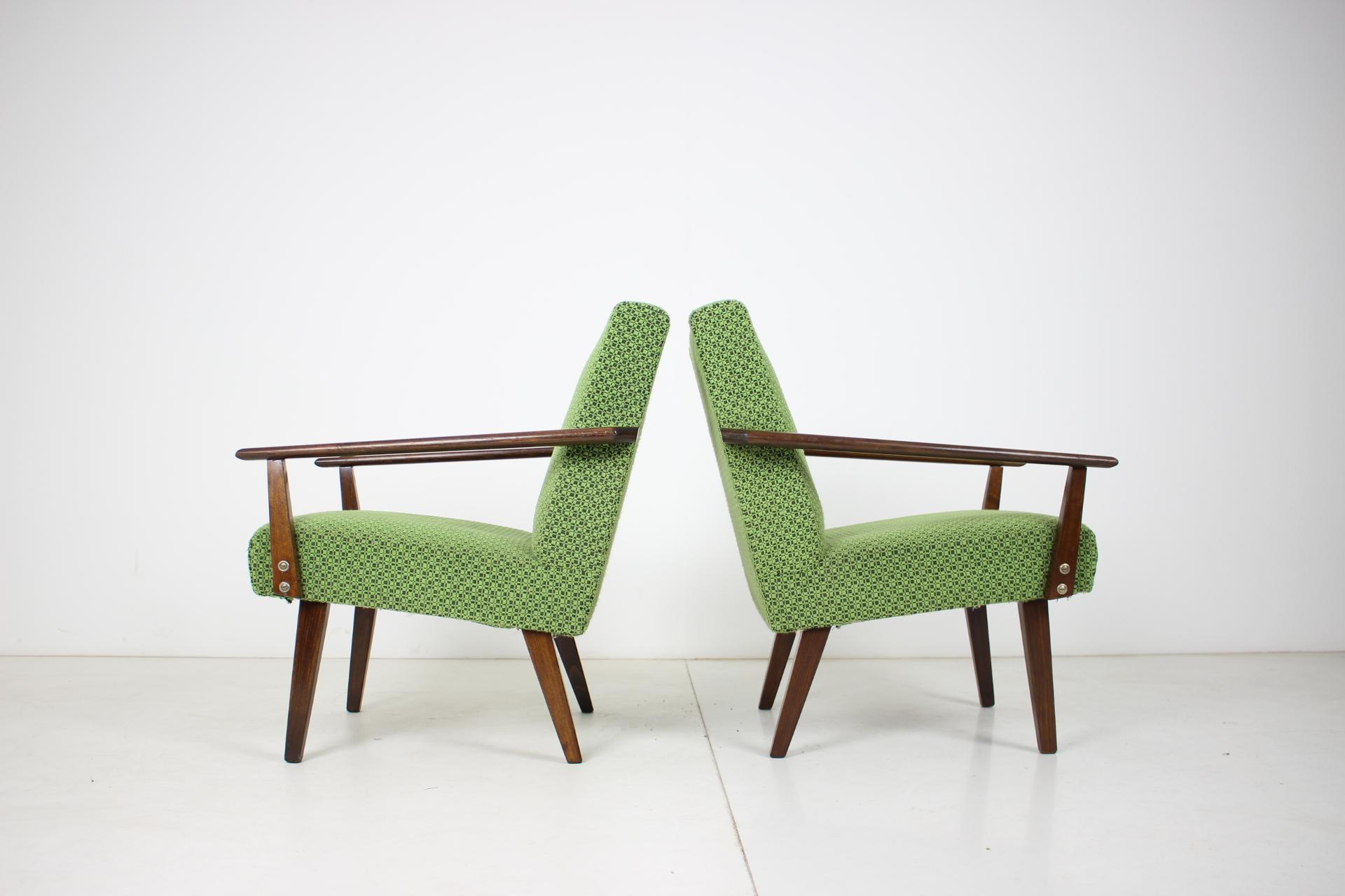 Late 20th Century Pair of Design Armchairs, Czechoslovakia