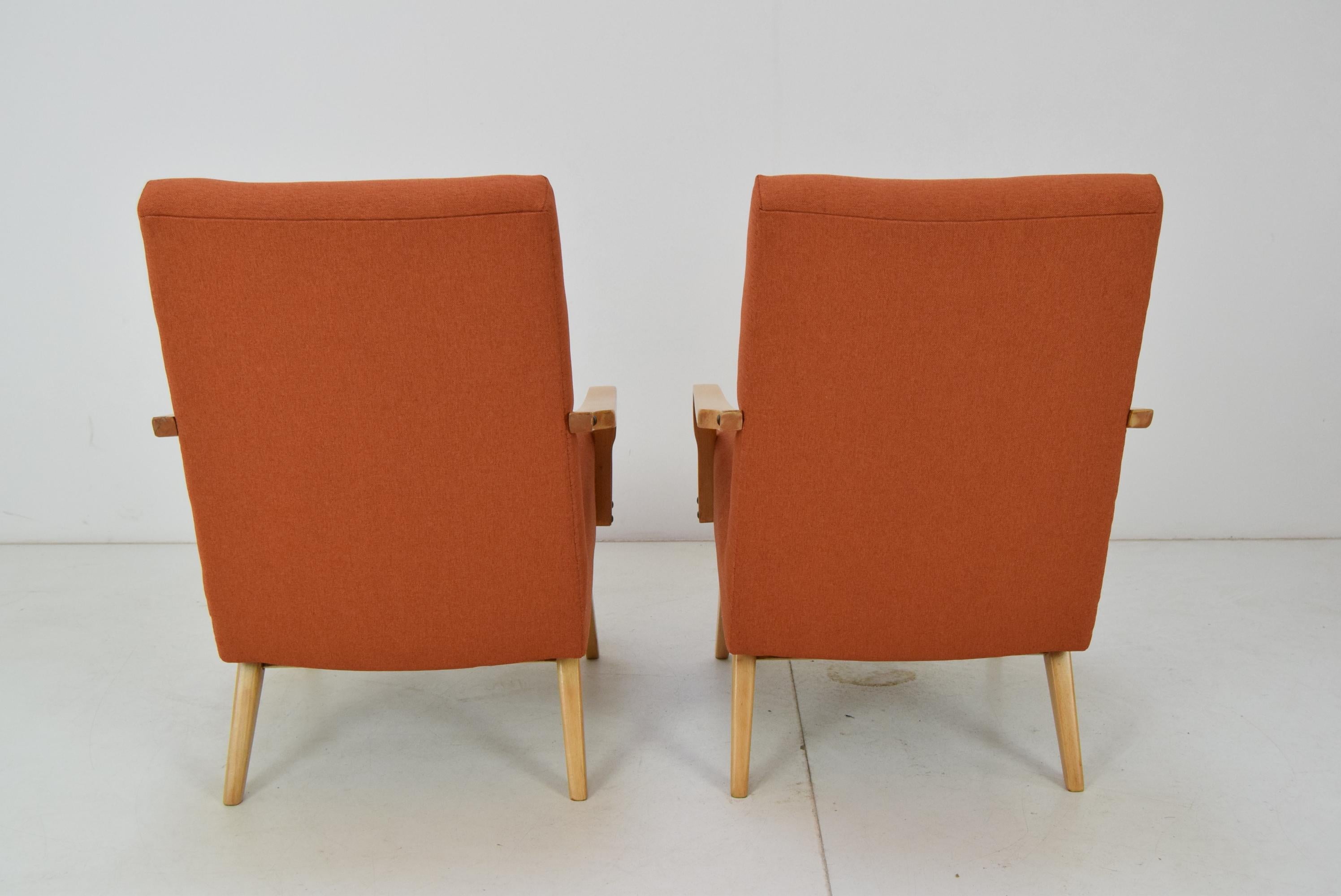 Czech Pair of Design Armchairs, 1970‘s For Sale