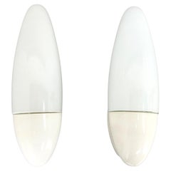Pair of Design Bakelite 
Milk Glass Lamps, 1960
s