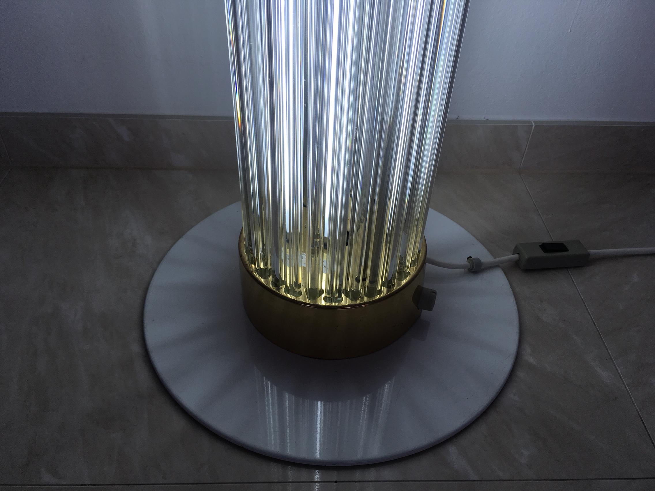 Pair of Design Brass and Art Glass Modern Floor Lamps/Kamenicky Senov, 1960s For Sale 1