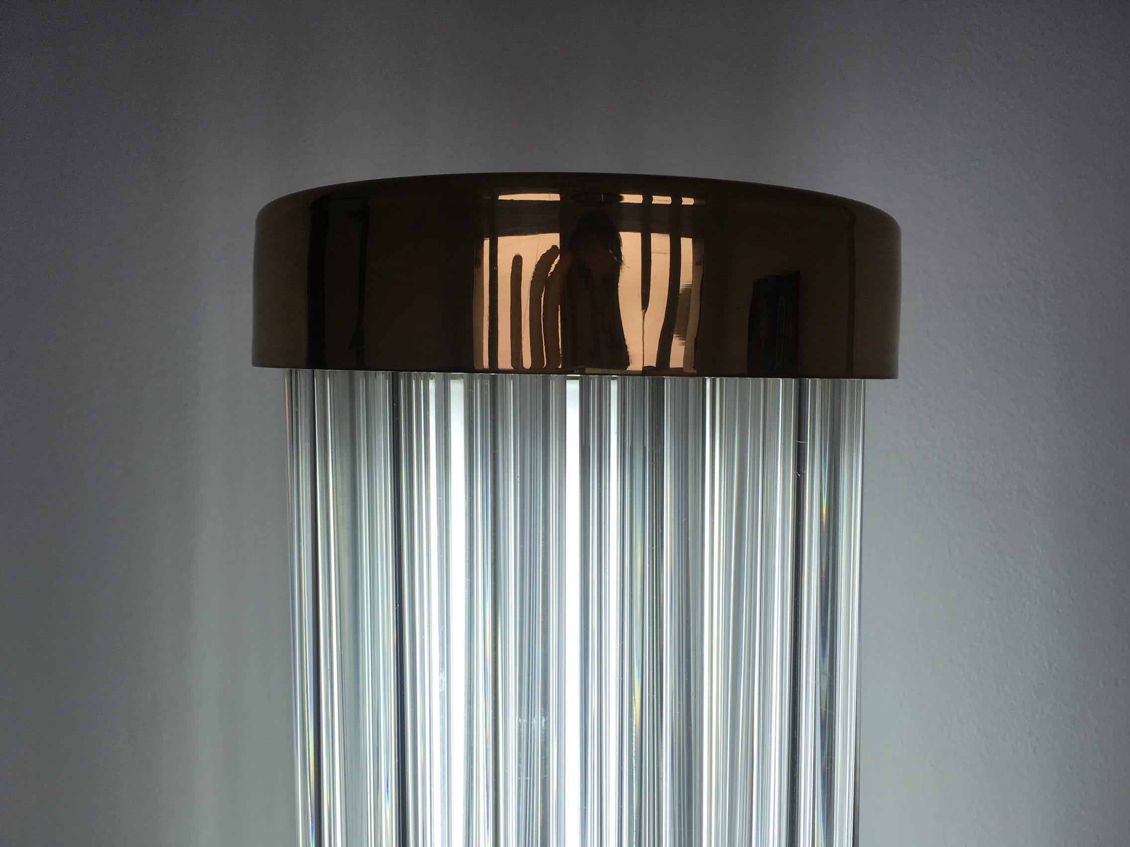 Pair of Design Brass and Art Glass Modern Floor Lamps/Kamenicky Senov, 1960s For Sale 2