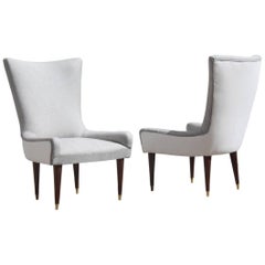 Pair of Design Chairs Italian, Chic and Modern Design 1950s Made in Italy White
