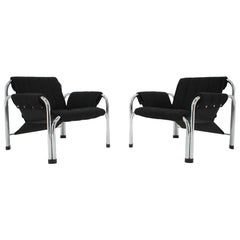 Pair of Design Chrome Armchairs by Viliam Chlebo, Czechoslovakia, 1980s