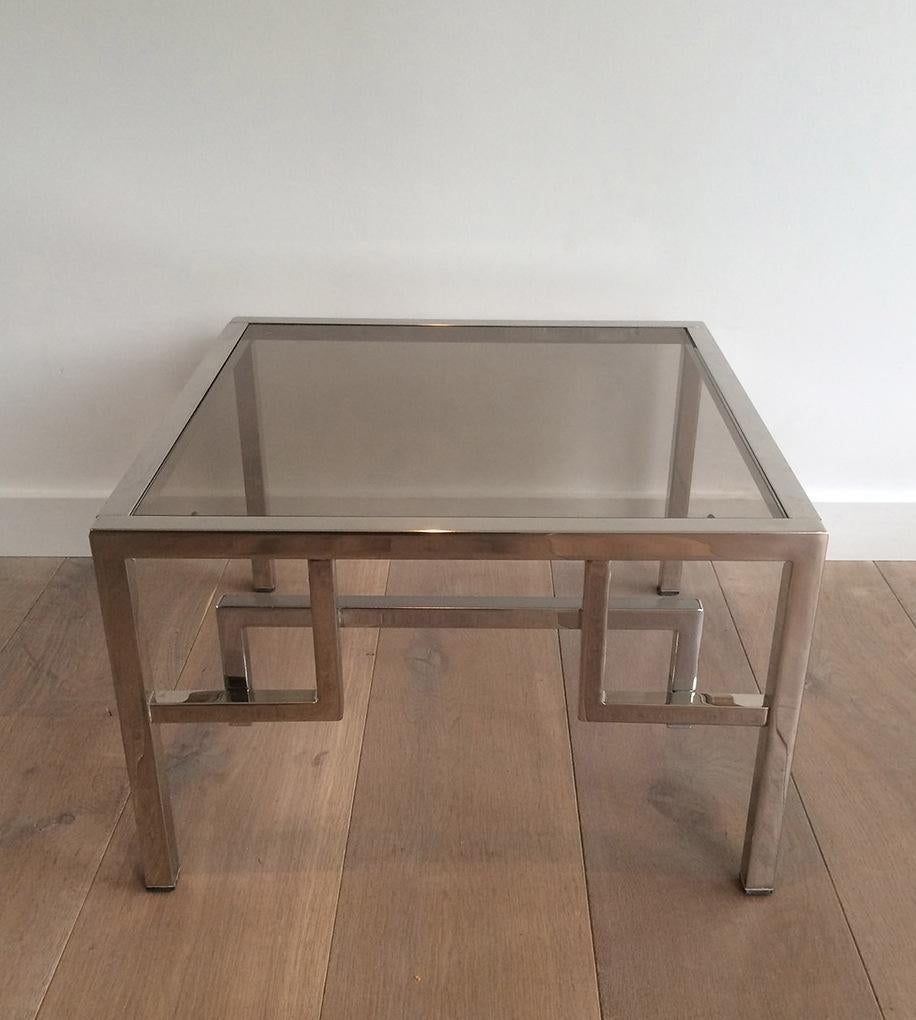 Mid-Century Modern Pair of Design Chrome Side Tables, circa 1970 For Sale