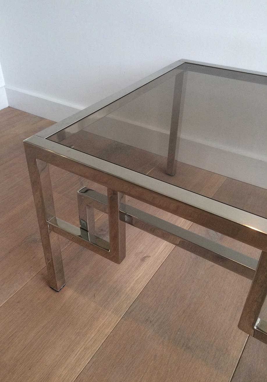 Pair of Design Chrome Side Tables, circa 1970 In Good Condition For Sale In Marcq-en-Barœul, Hauts-de-France