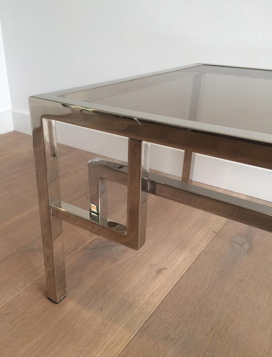 Late 20th Century Pair of Design Chrome Side Tables, circa 1970 For Sale