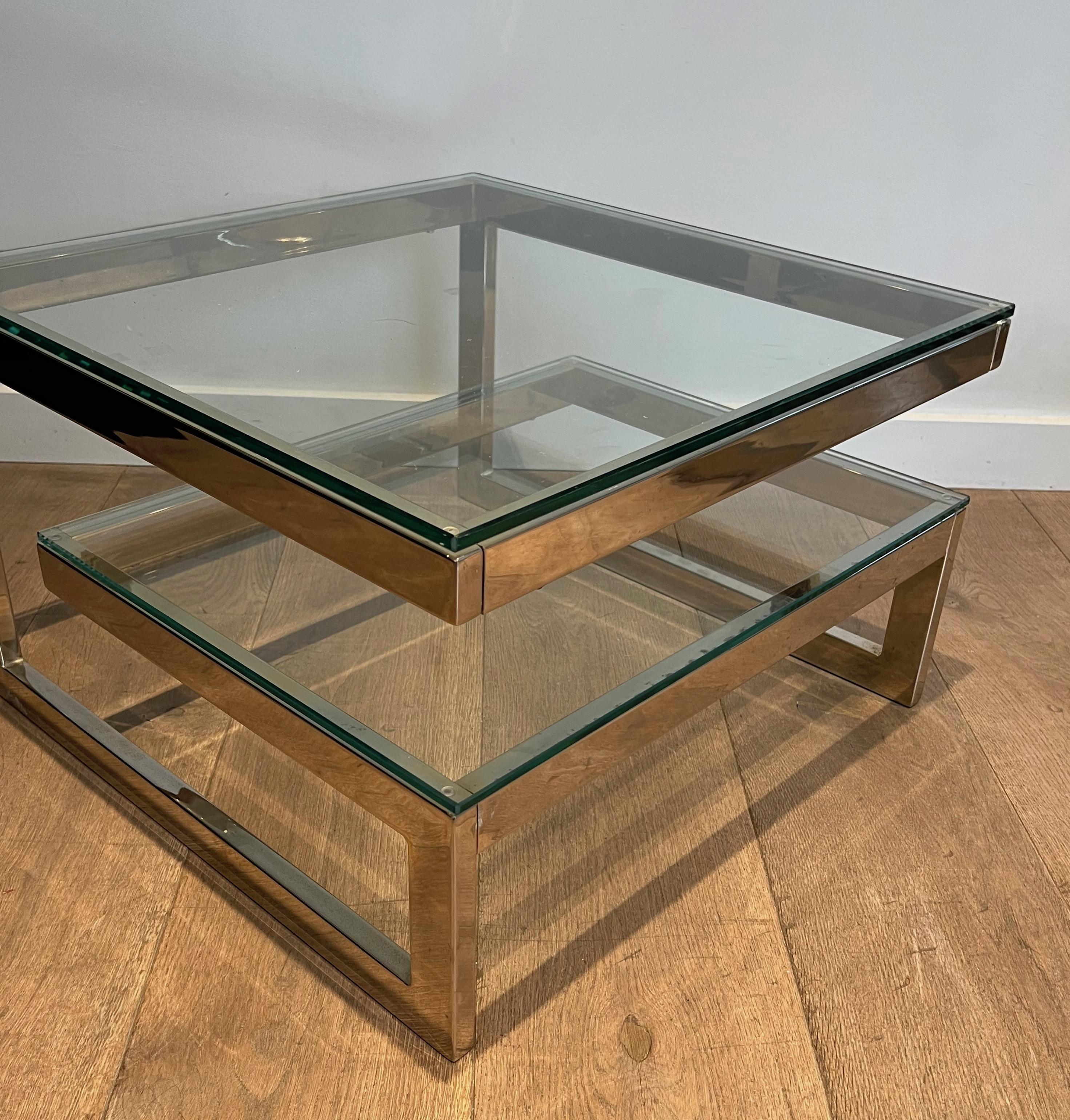 Pair of Design Chrome Side Tables For Sale 3