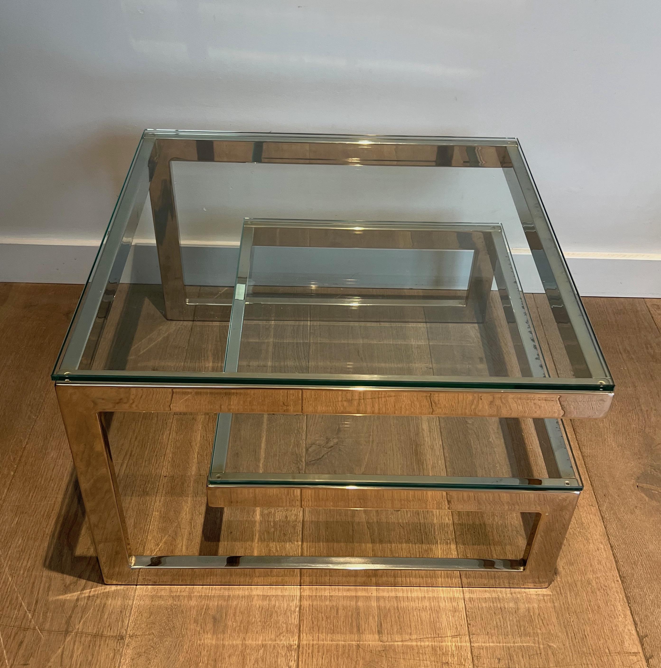 Pair of Design Chrome Side Tables For Sale 9