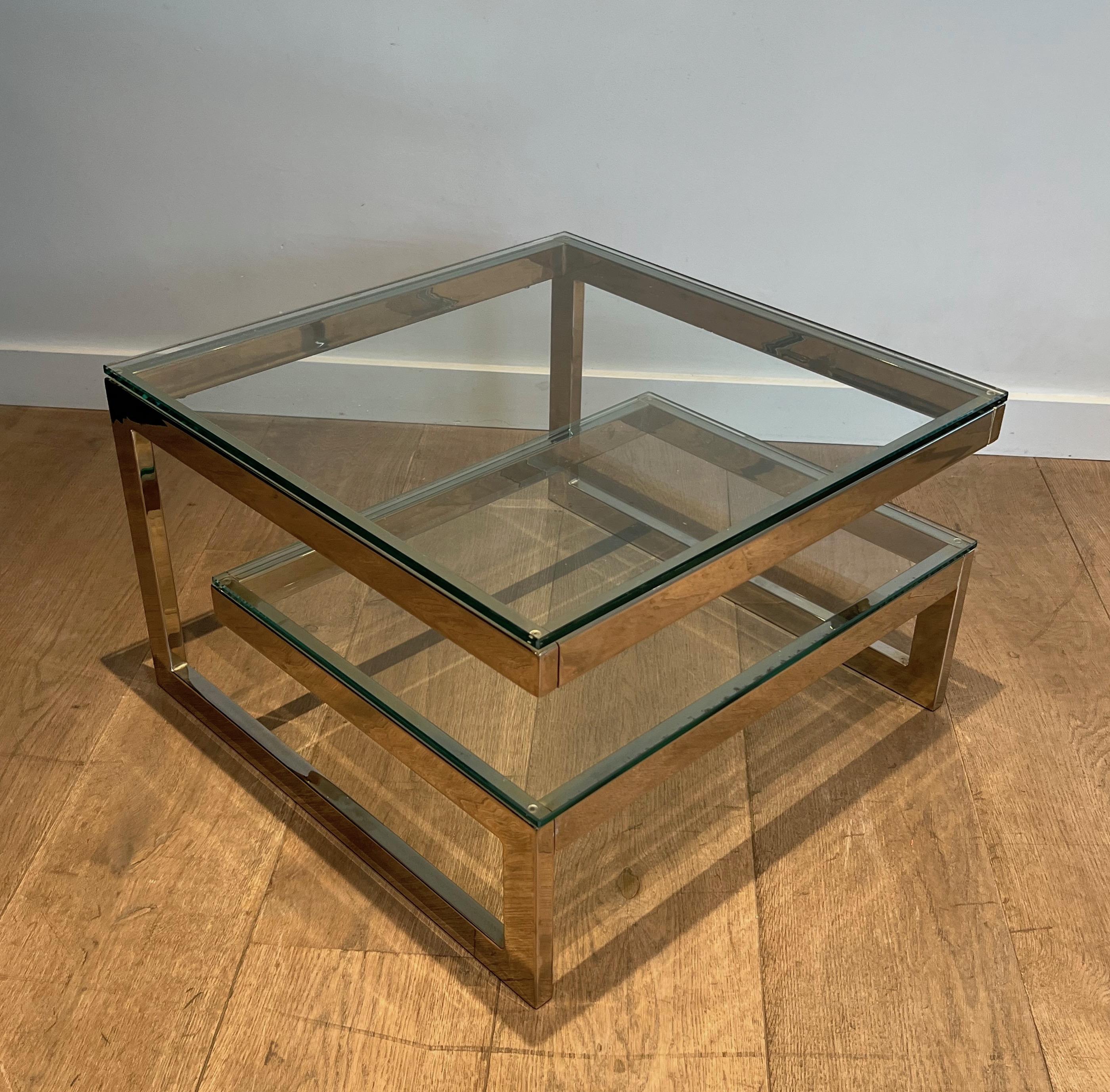 Pair of Design Chrome Side Tables For Sale 1