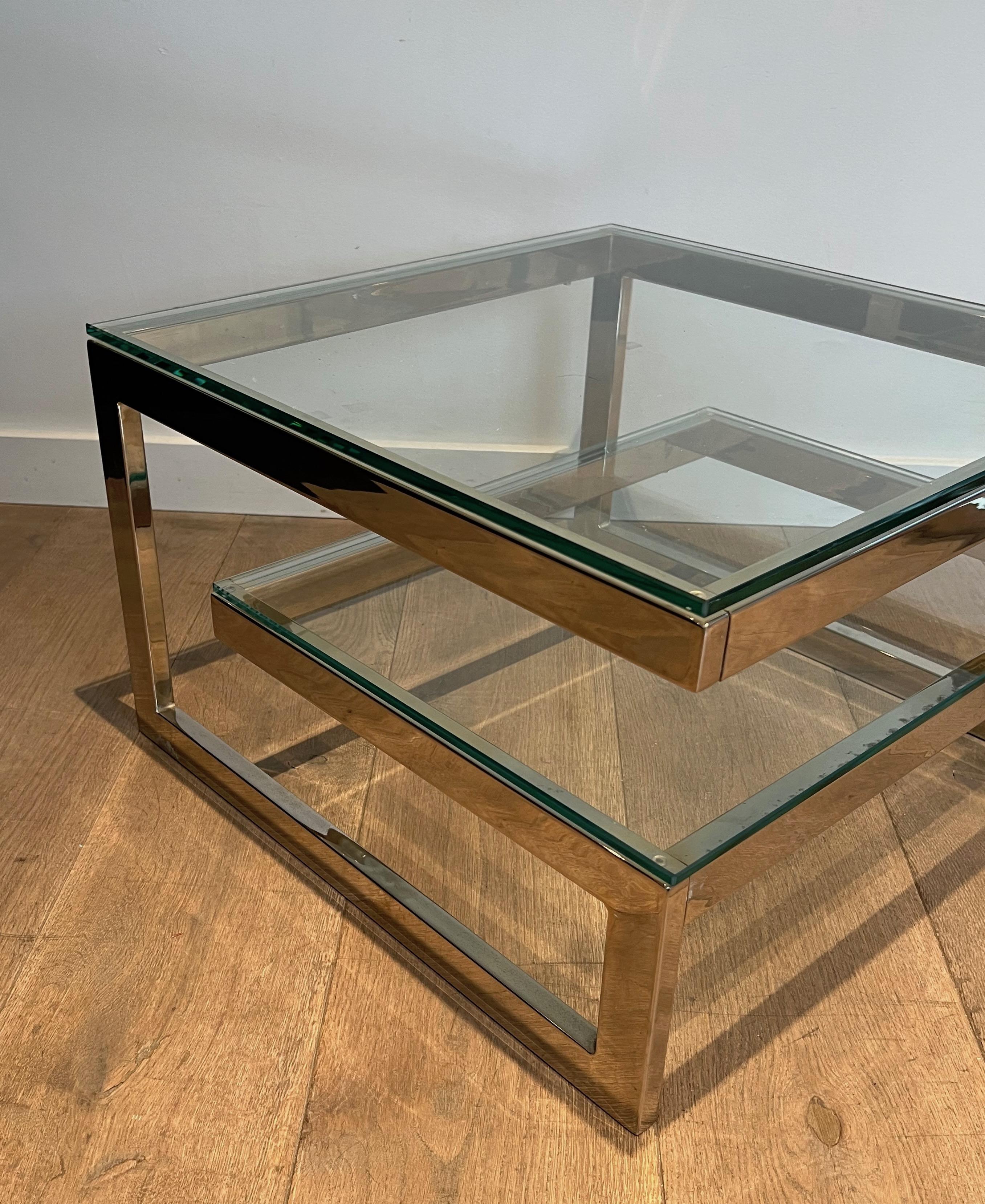 Pair of Design Chrome Side Tables For Sale 2