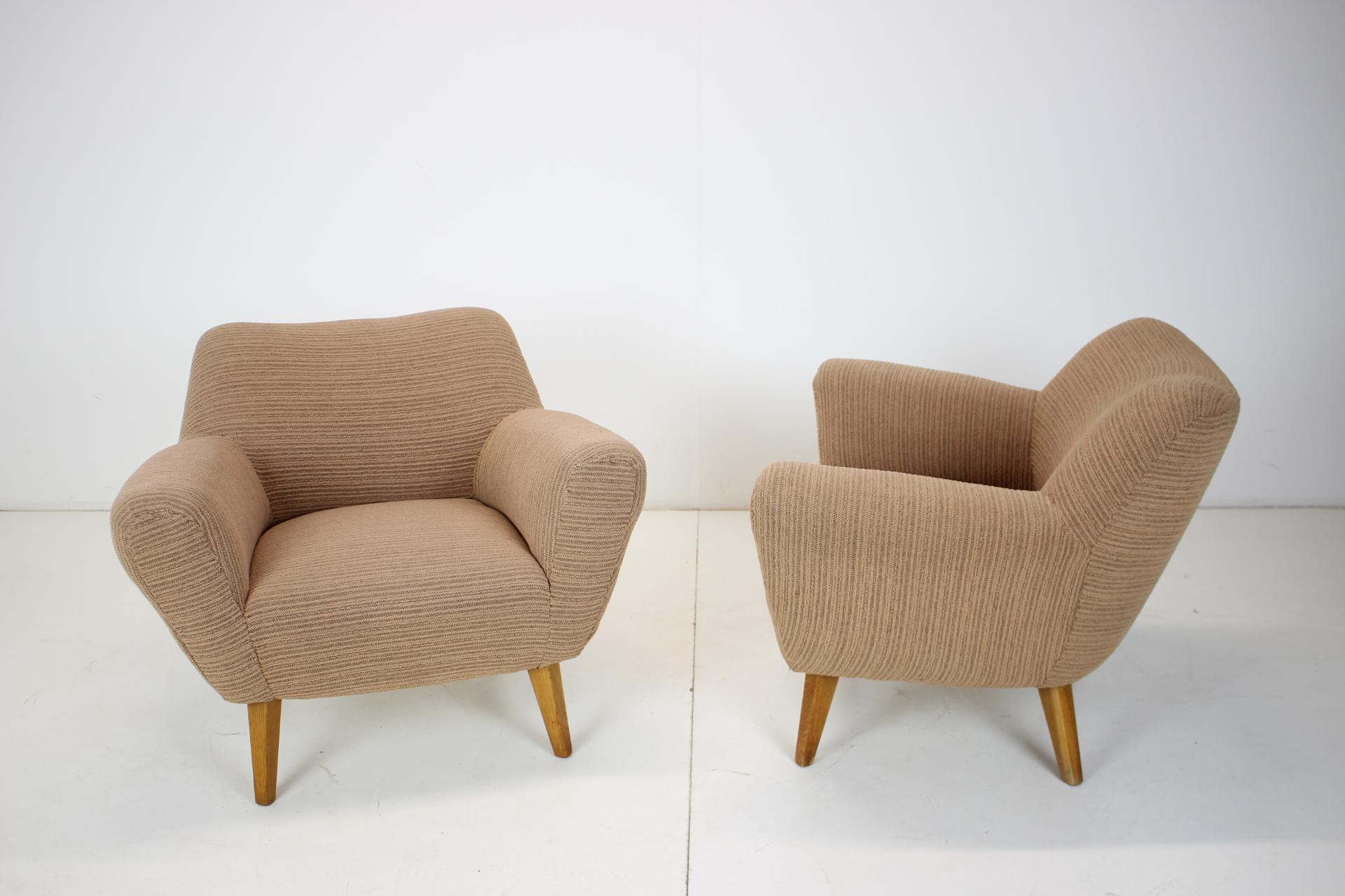 Fabric Pair of Design Club Armchairs, 1970's For Sale