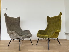Pair of Design Fibreglass Wing Chairs by Miroslav Navratil, 1970s