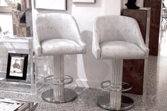 Pair of Design for Leisure Memory Swivel Bar Stools