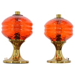 Pair of Design Glass Table Lamps, 1960s