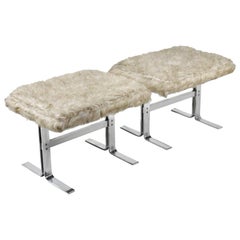 Pair of Design Institute America Upholstered Benches
