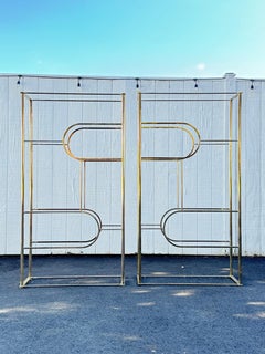 Pair of Design Institute of America Brass Etageres