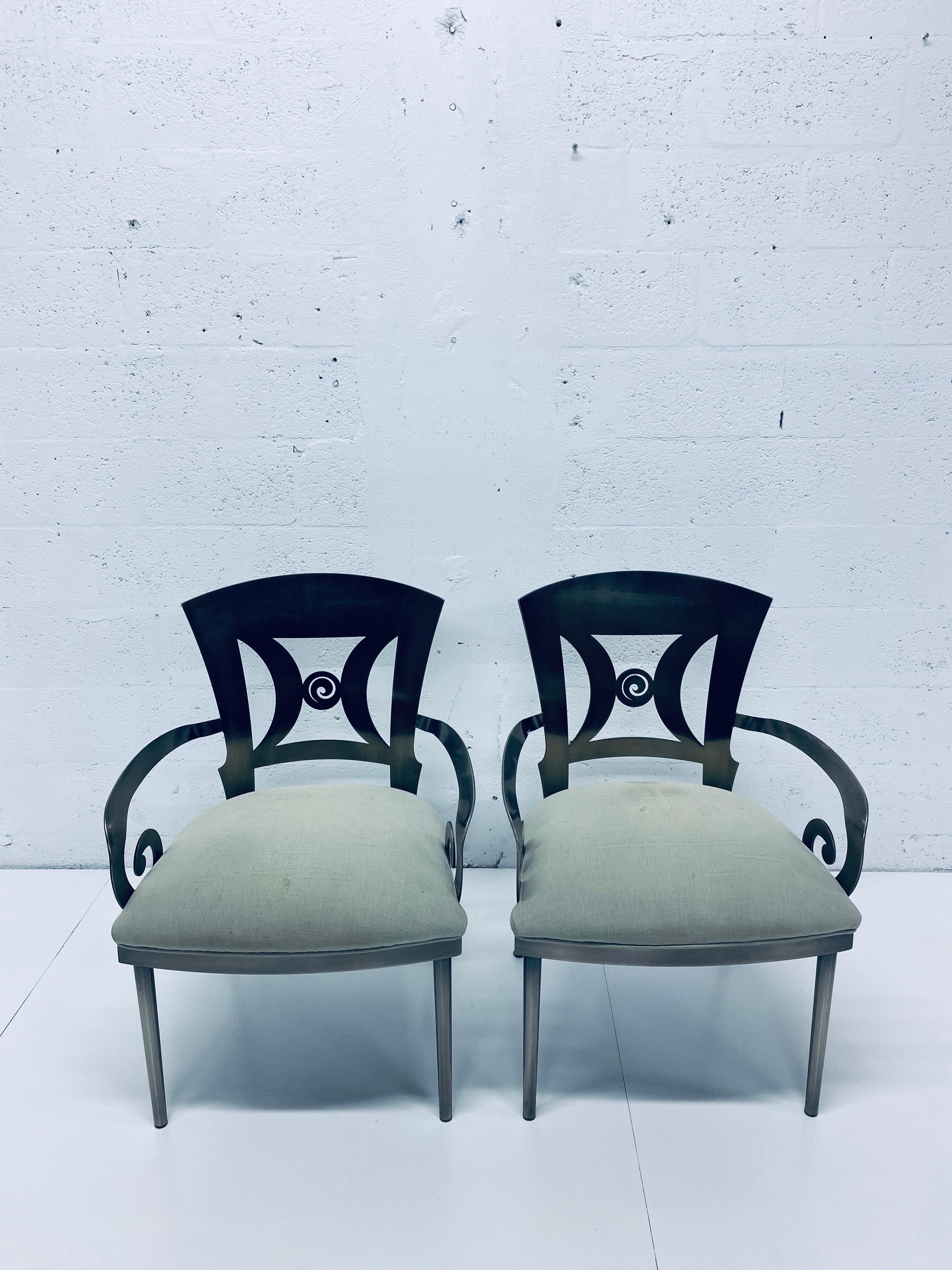 Paire de chaises de salle à manger ou d'appoint Design Institute of America DIA en vente 5